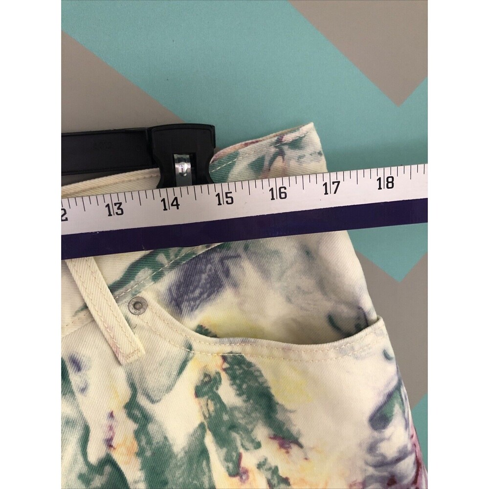 Levi's 80’s Mom Shorts White Tie Dye 100% cotton pockets denim multicolor #R37 - Picture 9 of 12